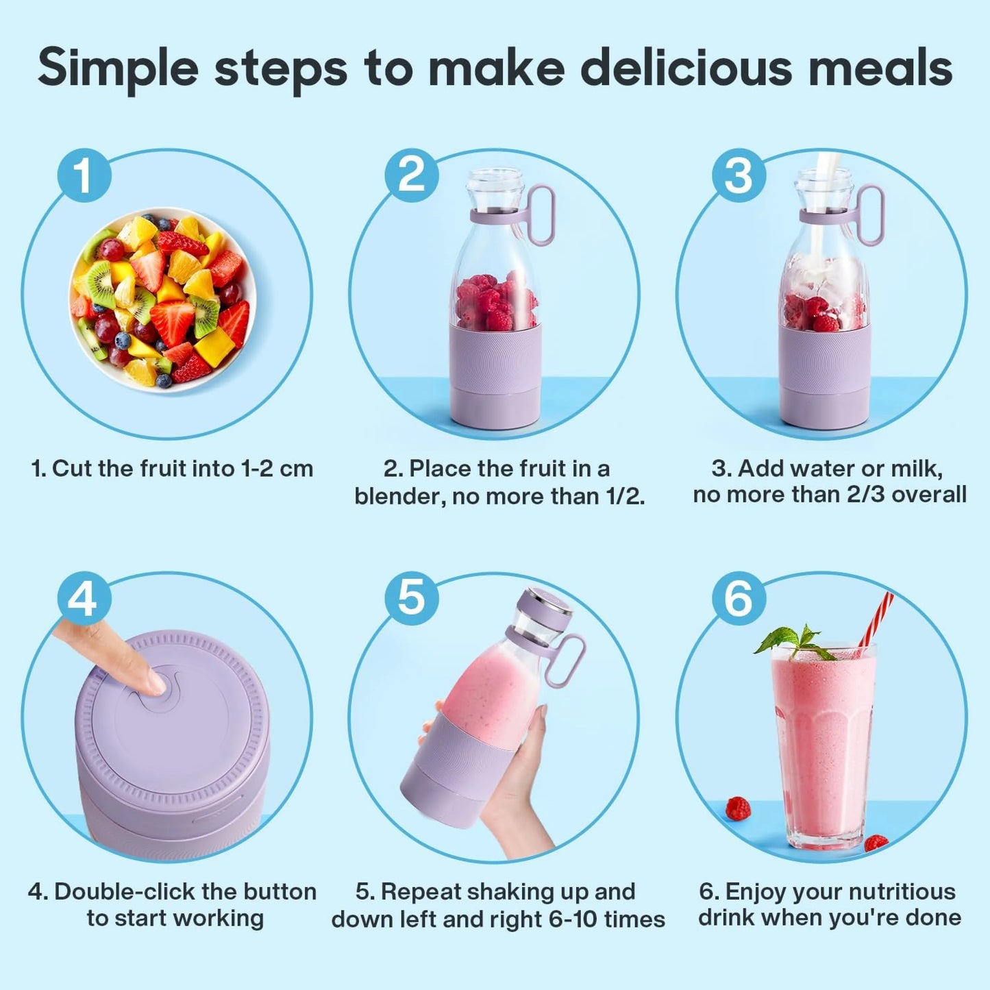 BLENDER PORTABLE JUICER FOR SMOOTHIE 420 ML Multicolour