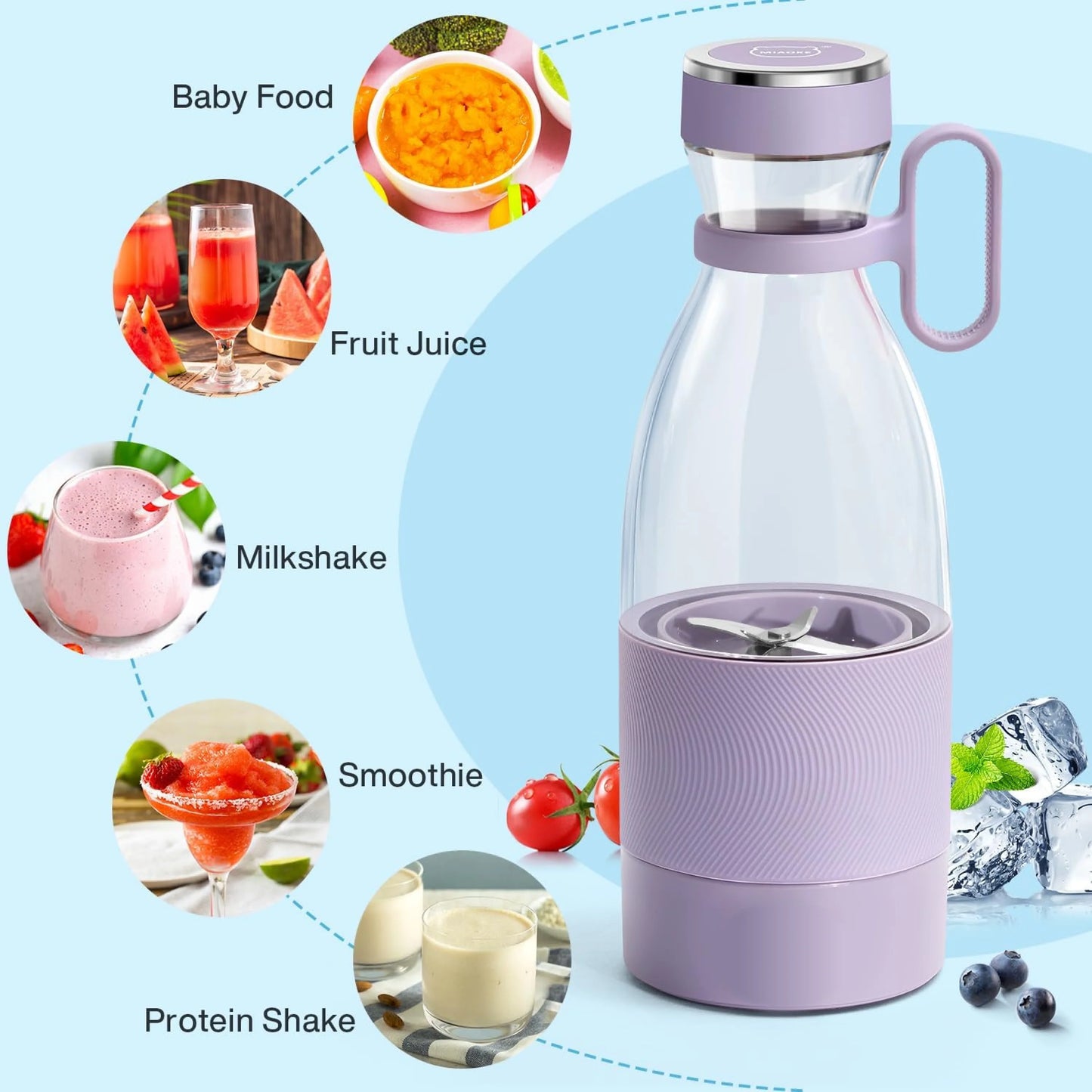 BLENDER PORTABLE JUICER FOR SMOOTHIE 420 ML Multicolour