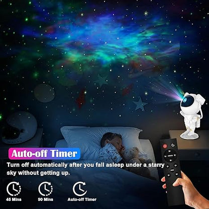 Robot Sky Space Stars Light Astronaut Galaxy Projector, Night lamp, Bedroom, Kids, Projector, Remote Control, Star Projector Will Take Children's to Explore The Vast Starry Sky for Adults