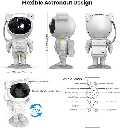 Robot Sky Space Stars Light Astronaut Galaxy Projector, Night lamp, Bedroom, Kids, Projector, Remote Control, Star Projector Will Take Children's to Explore The Vast Starry Sky for Adults