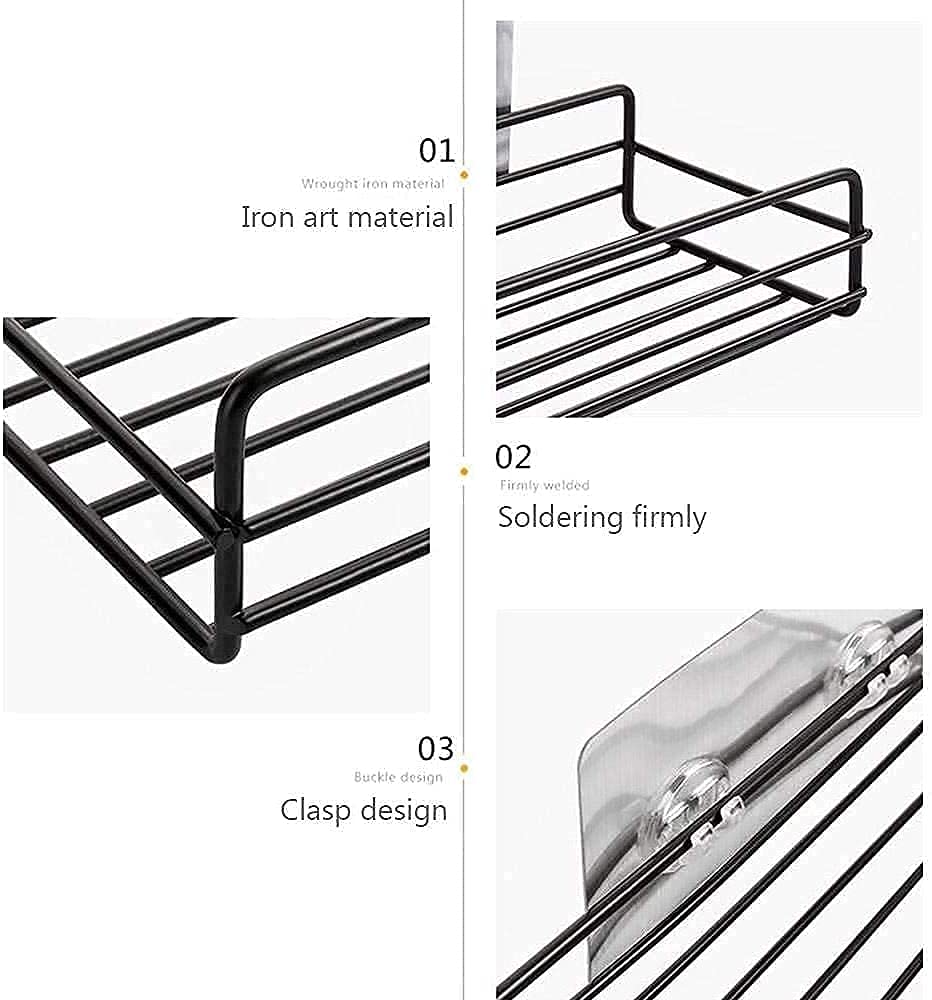 Multipurpose Wall Mount Metal Bathroom Shelf and Rack for Home and Kitchen